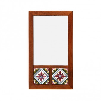 Mirror with Two Arabesque Tiles